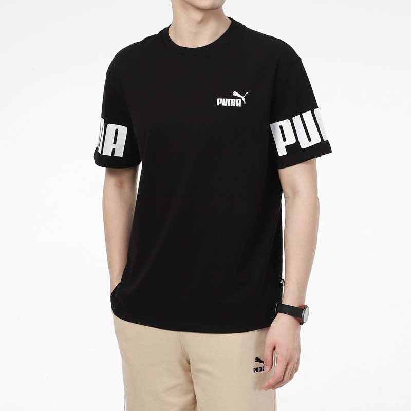 PUMA Printed Cotton Blend T-Shirt 'Black' 847721-01