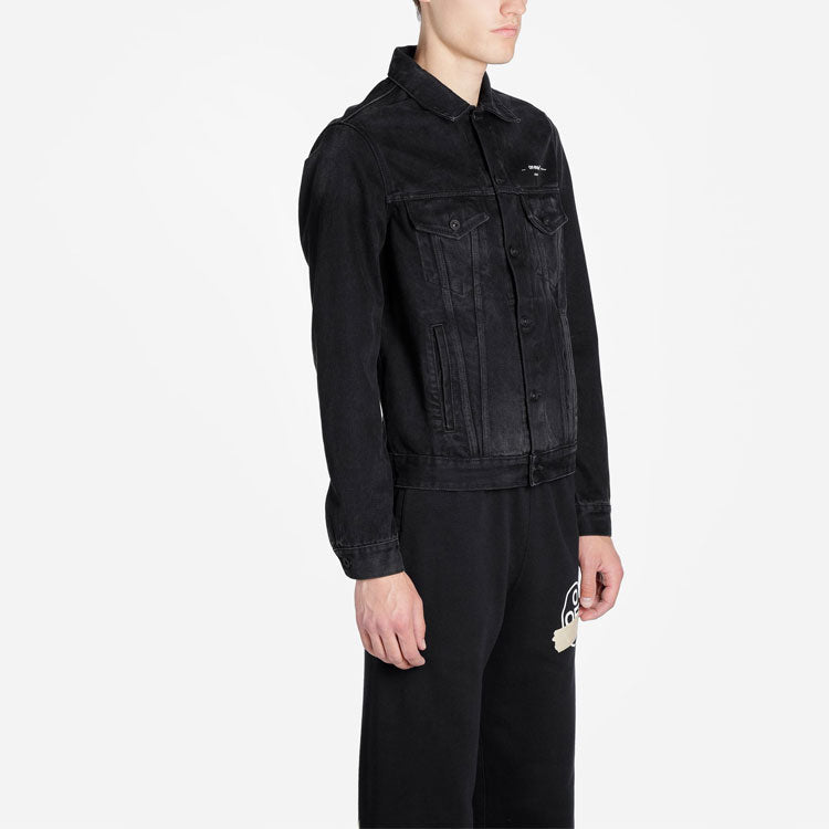 Off-White Bronzing Rubber Strap Arrow Classic Denim Logo Jacket OMYE005R20E540021048
