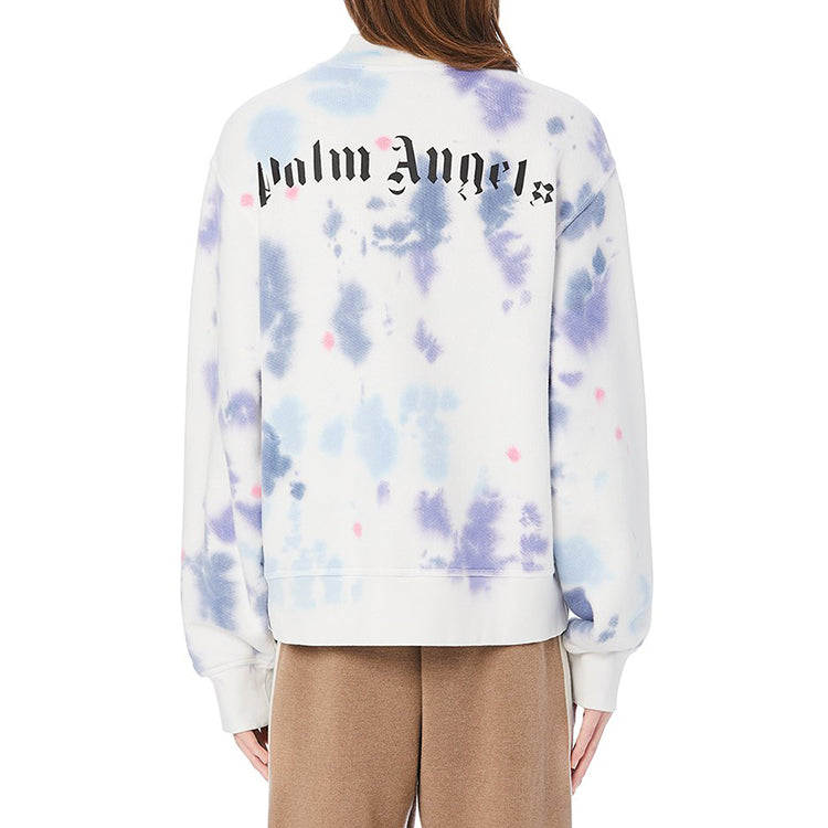 Men's PALM ANGELS Pattern Printing Tie Dye Pullover White PMBA043E20FLE0030155