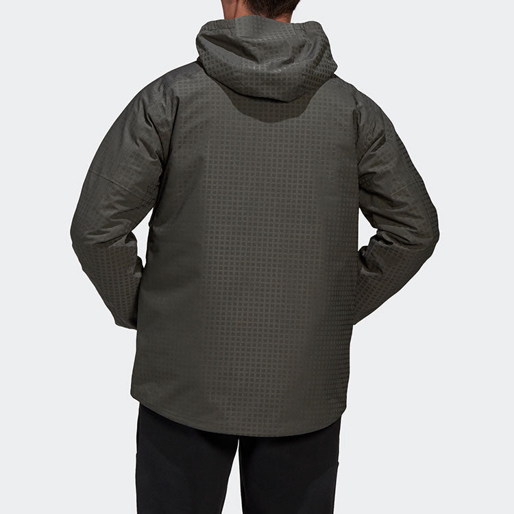 adidas Cap 3in1 R.r J Outdoor Windproof hooded down Jacket Brown GF0039