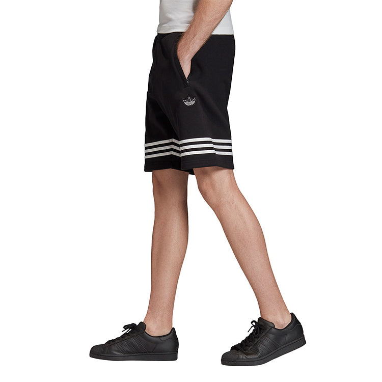 adidas originals Outline Short Hollow Out Logo Sports Shorts Black FM3877