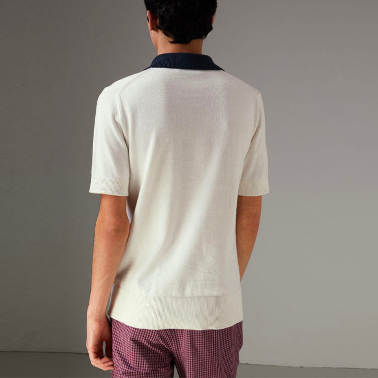Men's Burberry Casual Short Sleeve Polo Shirt White 40684431