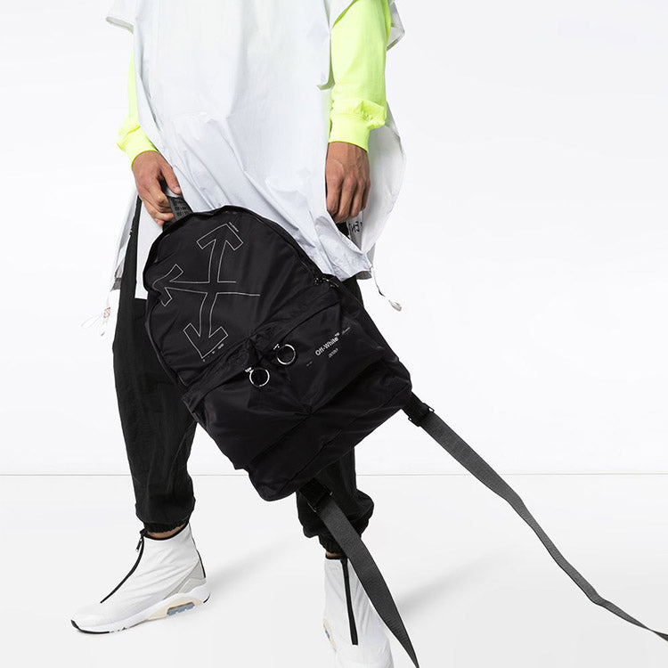 Off-White logo Printing Backpack Black OMNB003E19E480031091