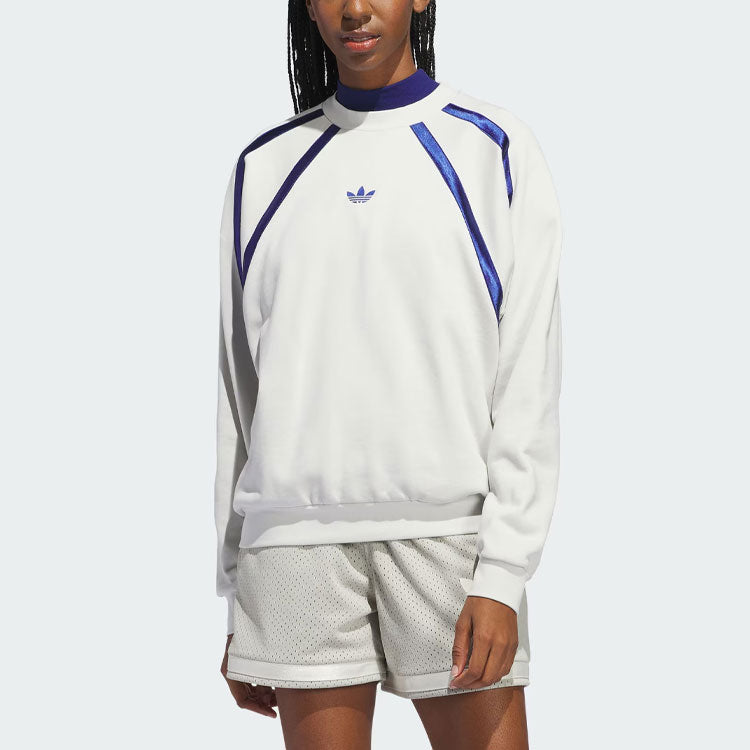 adidas Originals Crewneck Asia Sizing 'White Purple' IR6385