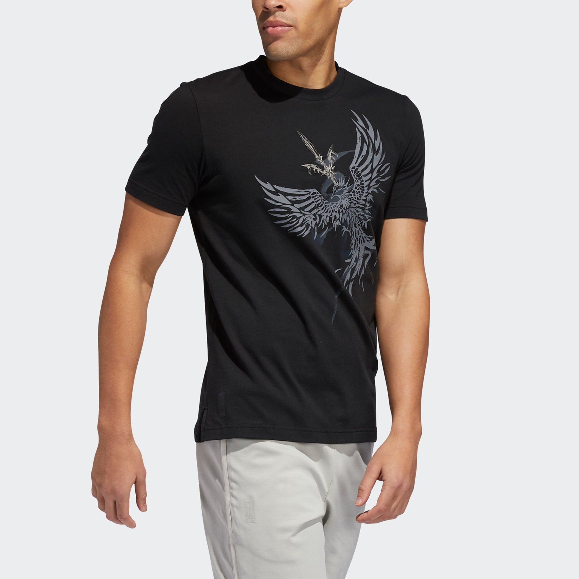 adidas M Wj Gfx T Stor Series Sports Stylish Printing Short Sleeve Black GJ5097