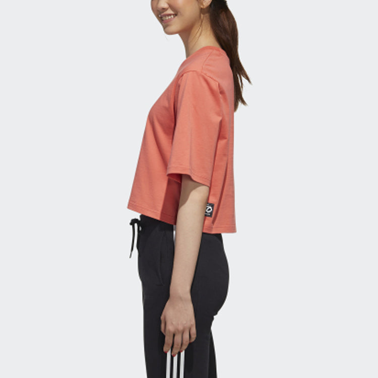 (WMNS) adidas neo Casual Sports Short Sleeve Red GP8573