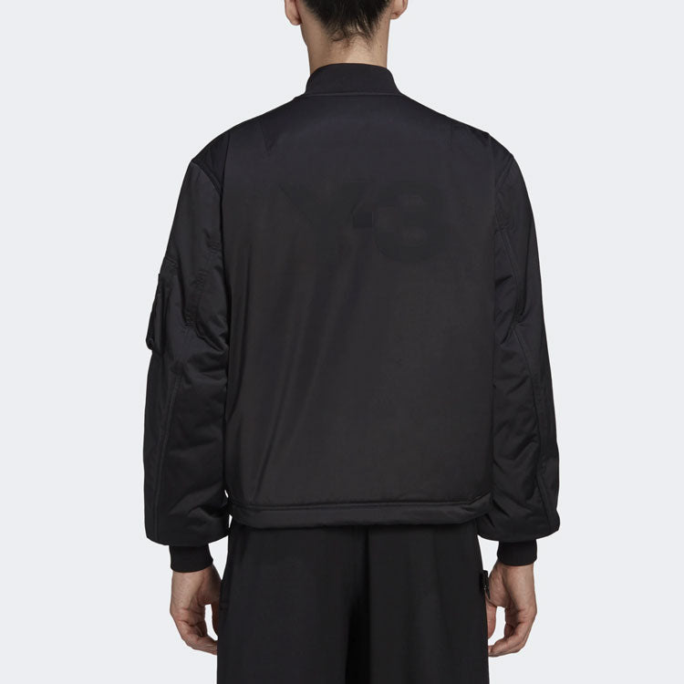 Men's Y-3 Black Back Logo Printing Long Sleeves Jacket Black GK4481