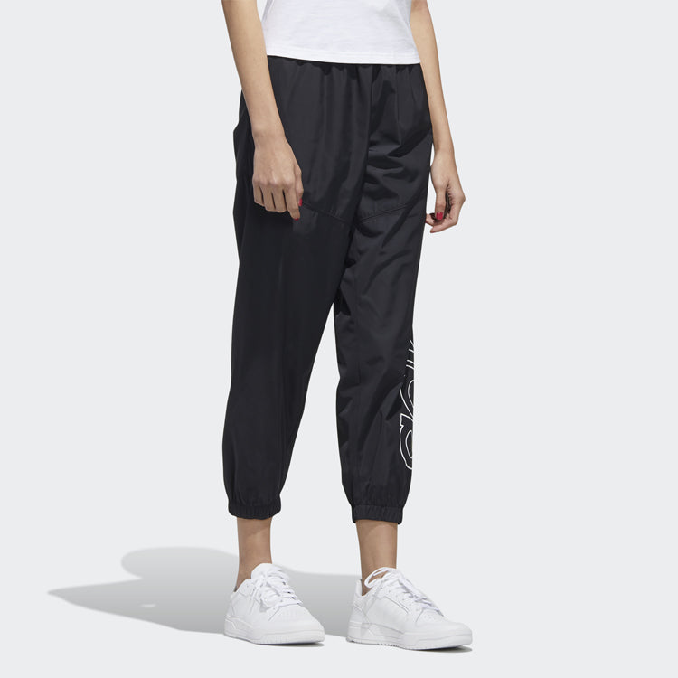 (WMNS) adidas neo Brlv Wvn Tp Logo Printing Sweatpants Black GK1497
