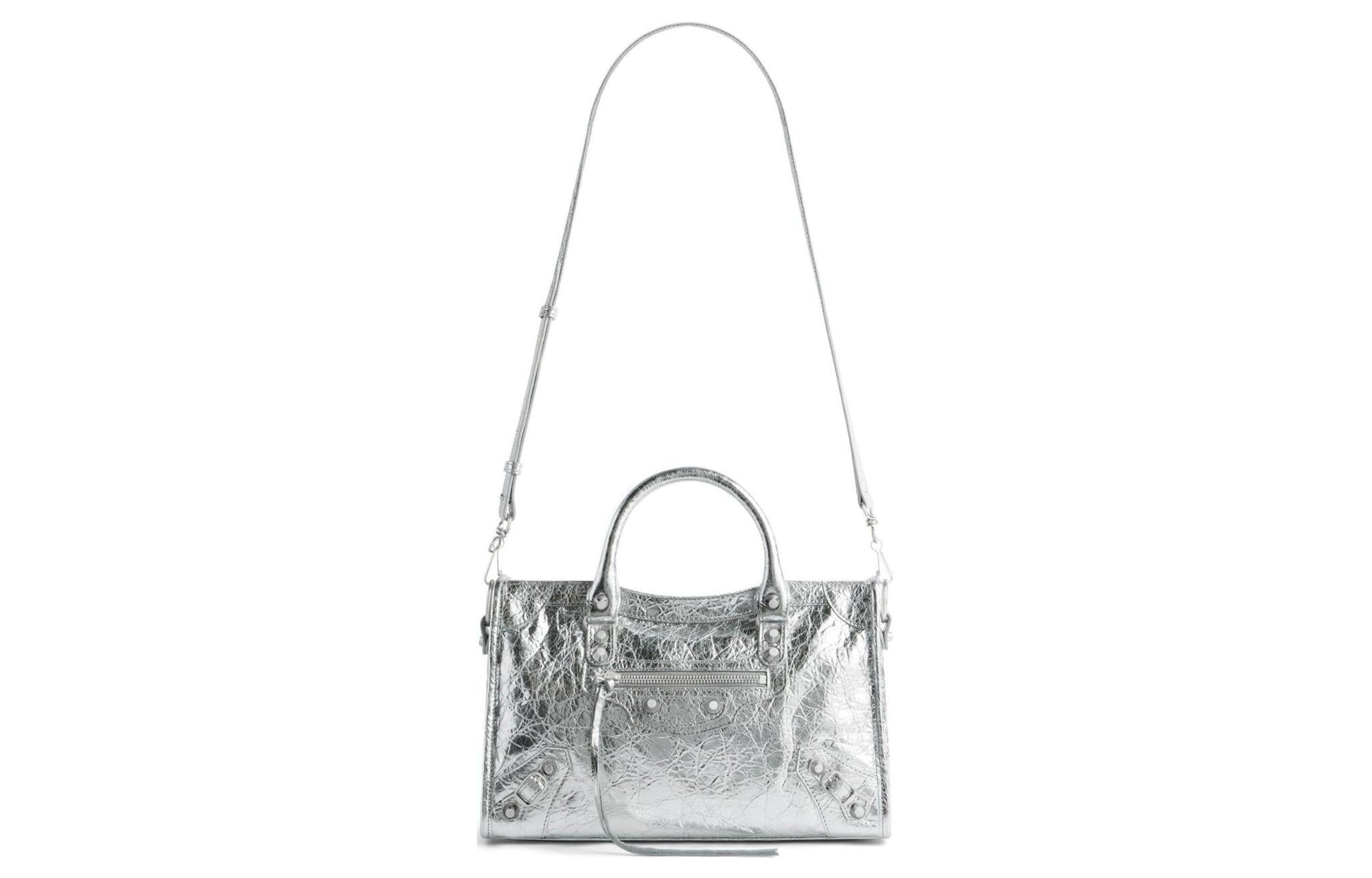 (WMNS) Balenciaga Le City Small Bag Metallized 'Silver' 7977892AA9R8122
