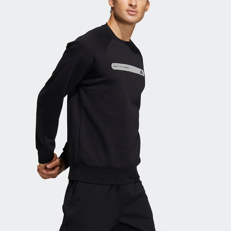 adidas Th Swt Dk Ref Logo Printing Sports Pullover Round Neck Black GP0995
