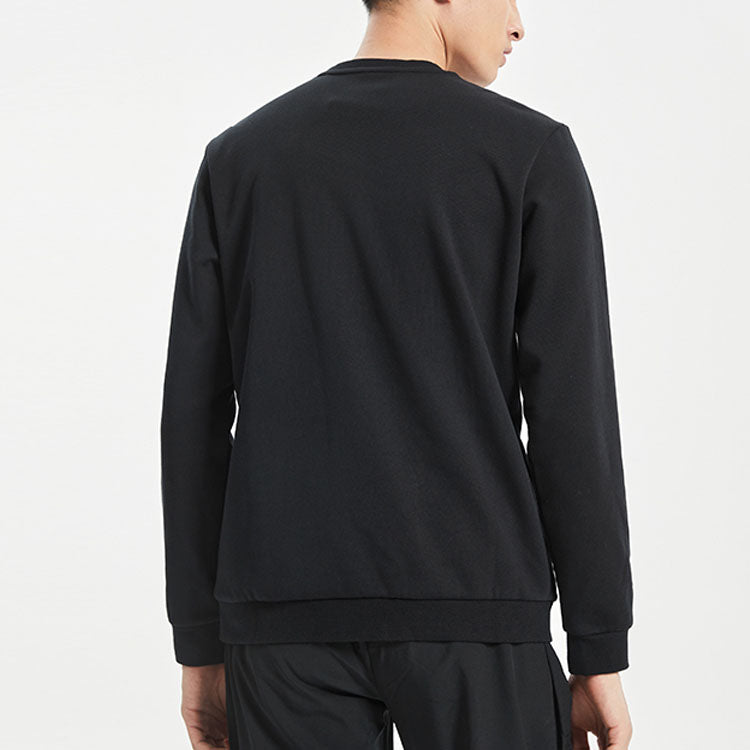 Li-Ning Training Series Alphabet Printing Fleece Lined Stay Warm Round Neck Pullover Black AWDRH31-1