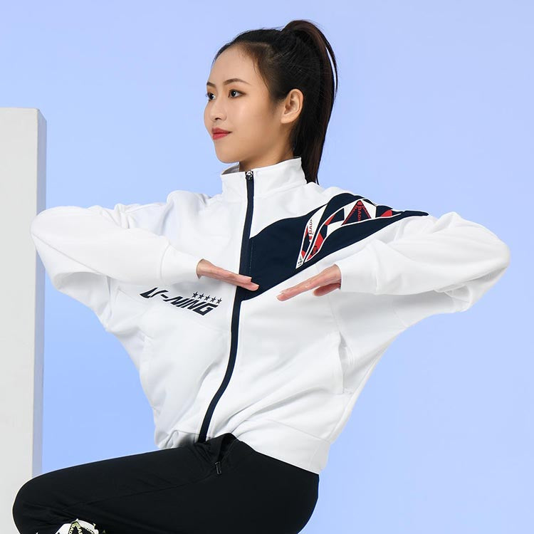 Li-Ning Badminton Series Logo Printing Jacket White AWDS364-2