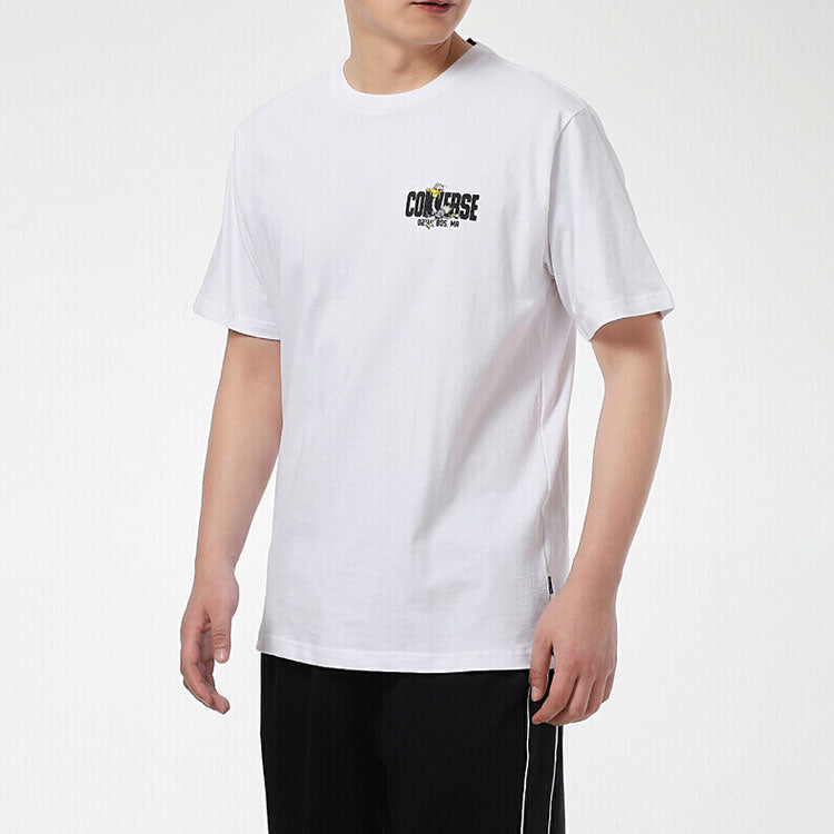 Converse Alphabet Cartoon Printing Sports Short Sleeve White 10021124-A02