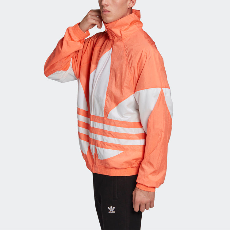 adidas originals SS20 Big Trefoil Track Jacket For Men Orange/White FM9890