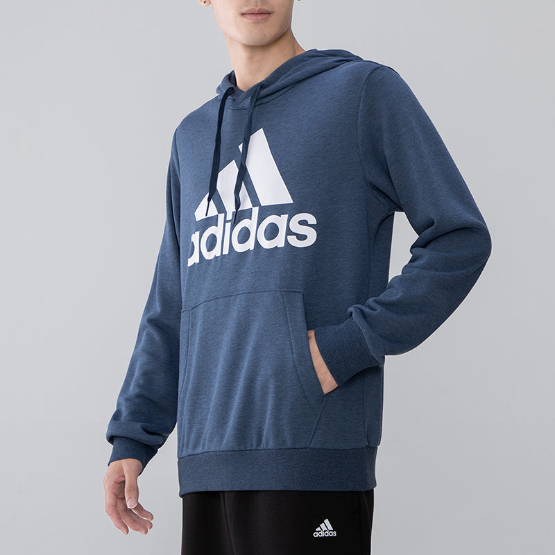 Men's adidas Bl Ft Hd Logo Printing Sports Knit Pullover Navy Blue GM6965