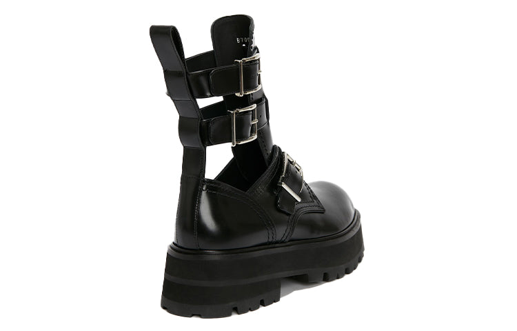 (WMNS) Alexander McQueen Flat Rubber Boots 'Black' 700078WIC631081