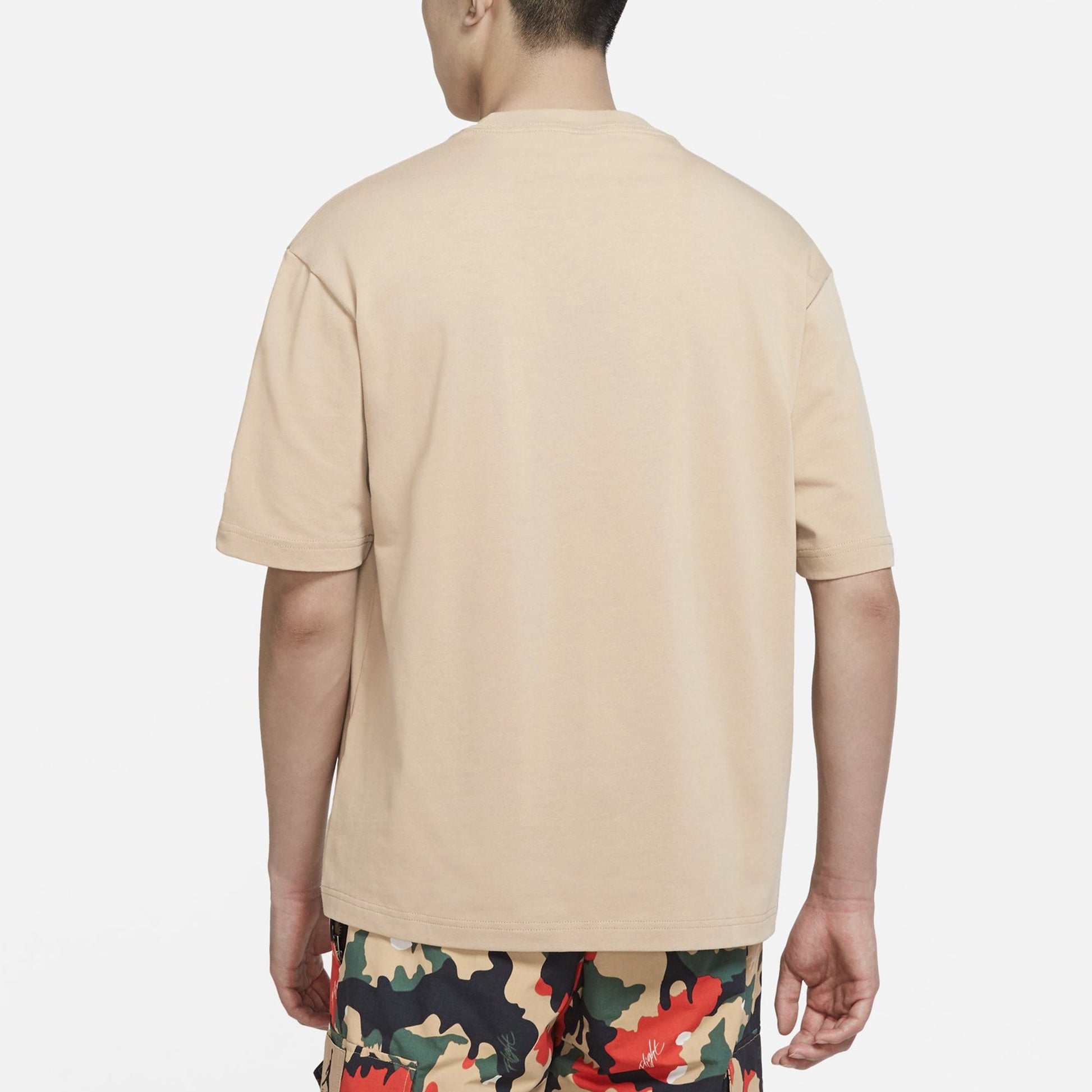 Men's Jordan Flight Essentials Embroidered Logo Sports Round Neck Short Sleeve Apricot Color T-Shirt DA9890-245