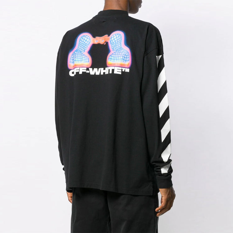 Off-White Diagonal Striped Cotton LongSleeve OMAB032E191850061088