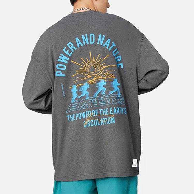 Li-Ning Power And Nature Graphic Sweatshirt 'Shadow Grey' AHSRB97-2