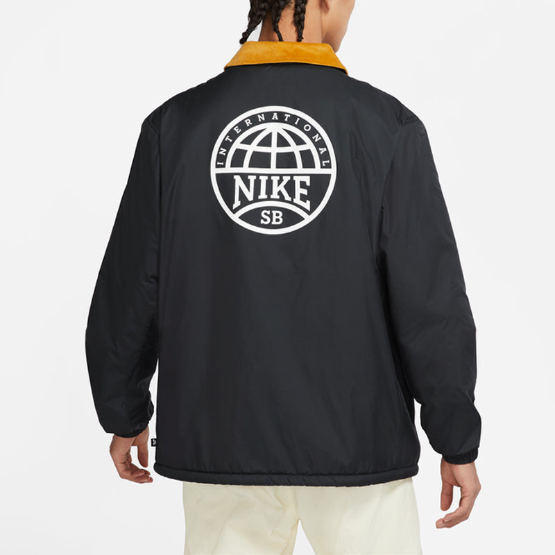 Nike SB Skateboard Logo Casual Sports Skateboard lapel Jacket Black DM0871-010