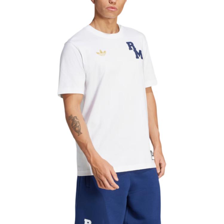 adidas Real Madrid VRCT T-Shirt Asia Sizing 'White Navy' JL6116