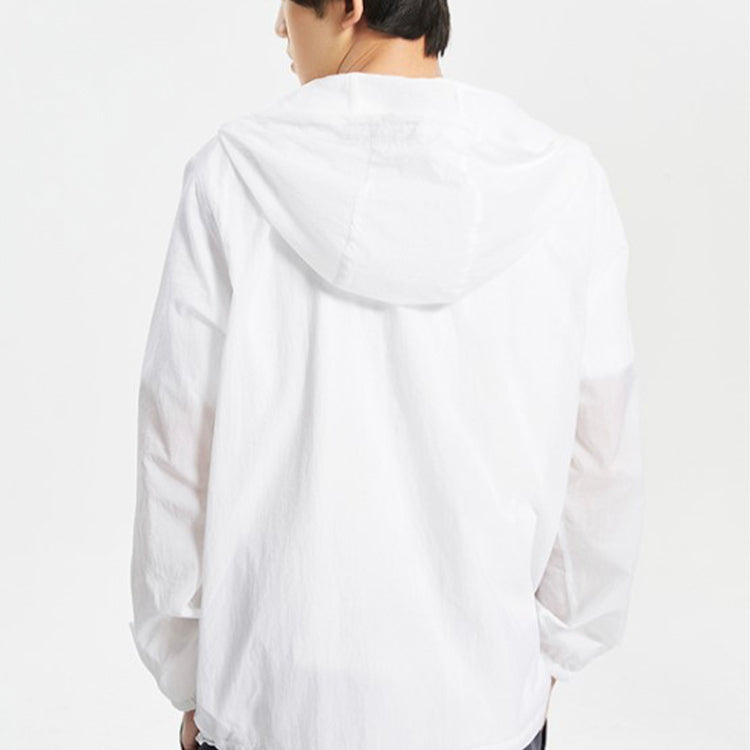 Li-Ning Solid Color Sports Hooded Jacket White AFDQ207-1