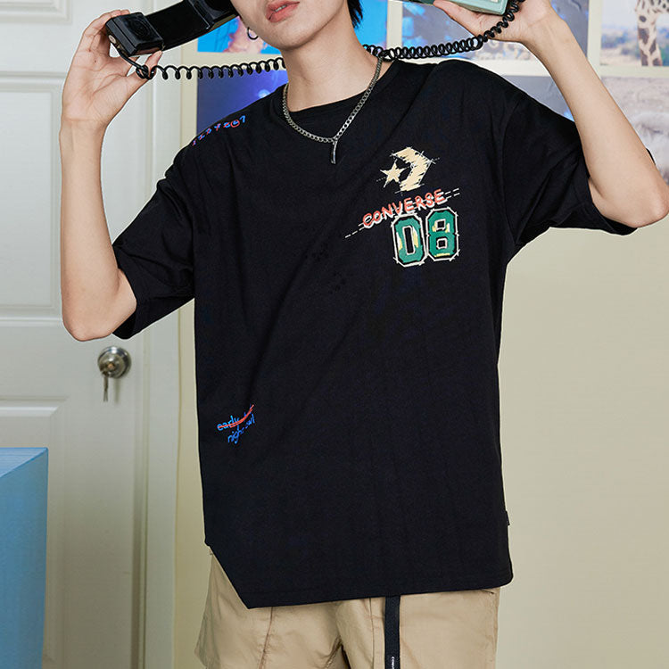 Converse Put-a-Smile-On-Your-Face Logo T-Shirt Asia Sizing 'Black' 10024879-A02