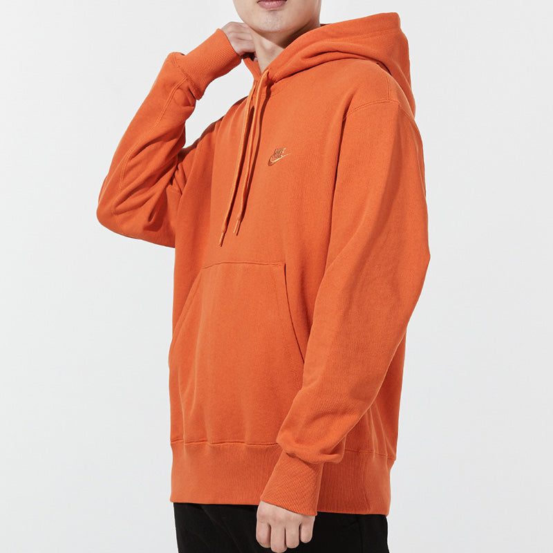 Men's Nike Sportswear French Terry Embroidered Logo Solid Color Orange Red DA0024-881