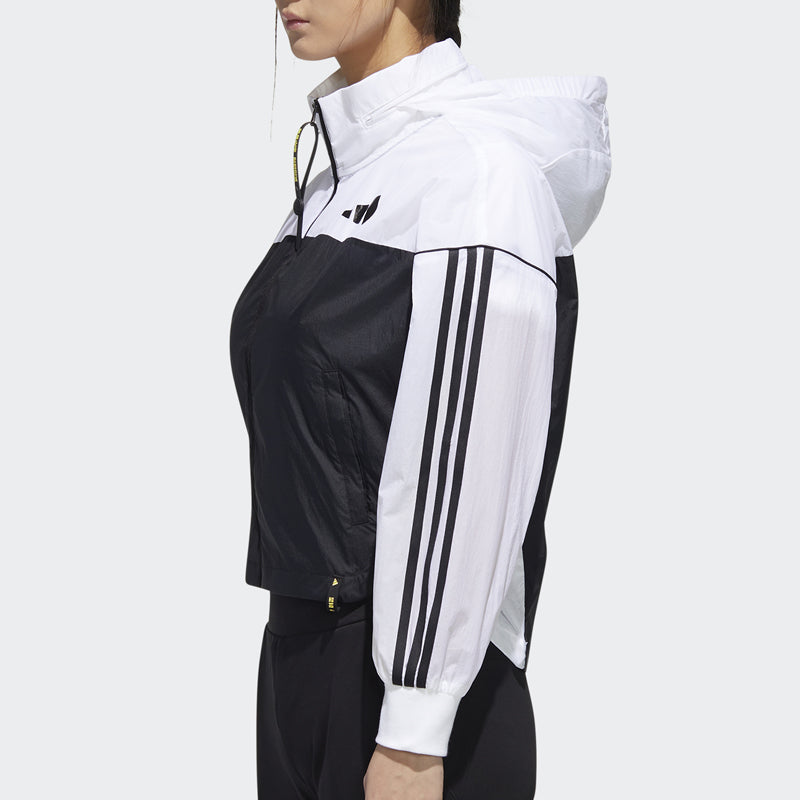 (WMNS) adidas CVA WB Sports Jacket Black/White GF0132