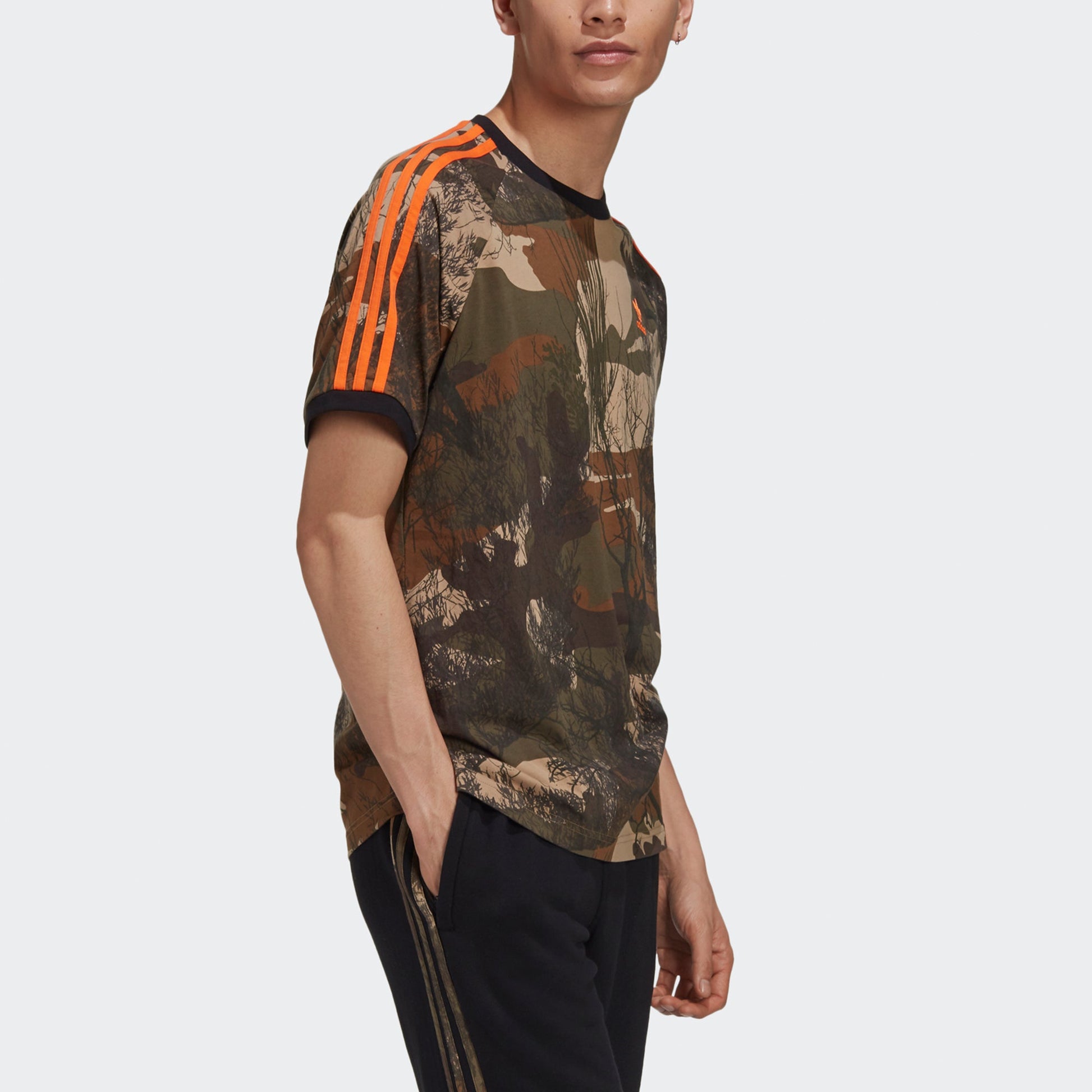 adidas originals Camo Aop Tee Camouflage Printing Stripe Sports Short Sleeve Brown GD5950