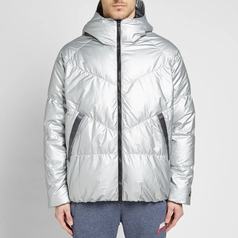 Nike Metallic hooded With Down Feather Jacket Silver BV4709-096