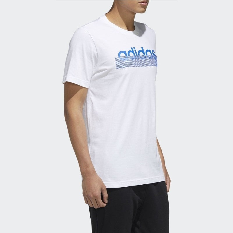 adidas neo Sport Casual Breathable Fabric Alphabet Printing Short Sleeve Men's White FM6238