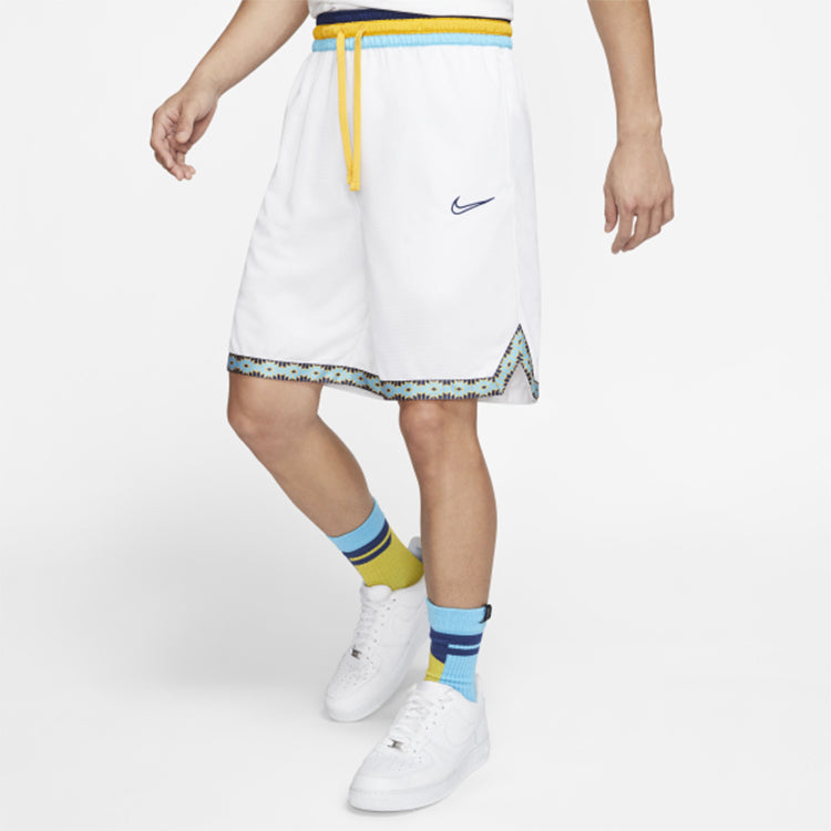 Nike DNA Contrast Color Stitching Basketball Sports Shorts White BV9447-101