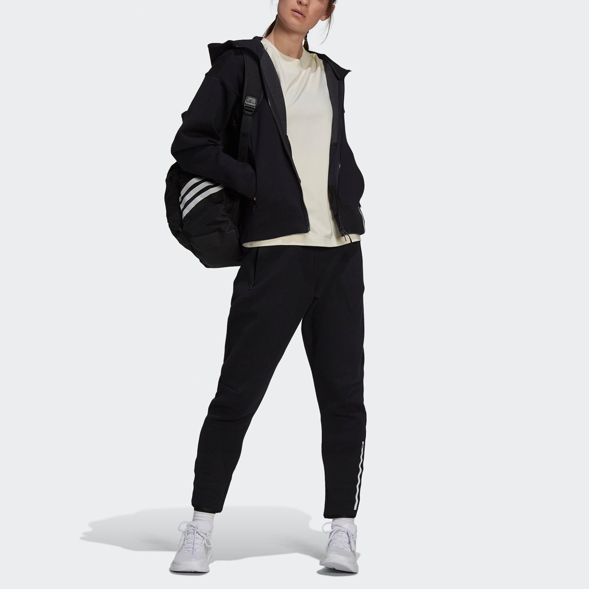 (WMNS) adidas Z.N.E. Sportswear Hoodie Asia Sizing 'Black' GT9759
