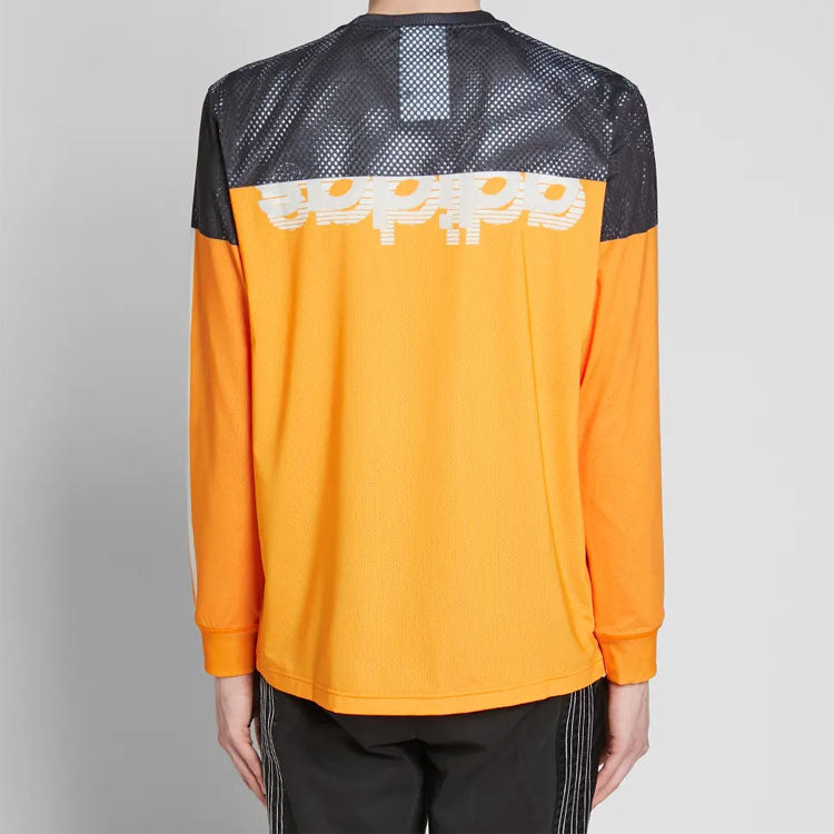 adidas originals x Alexander Wang Crossover Breathable Alphabet Printing Stripe Colorblock Long Sleeves Yellow T-Shirt DT9485