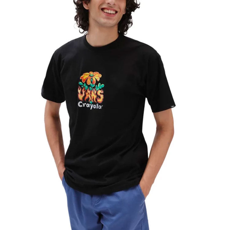 Vans x Crayola Hot Flower T-Shirt 'Black' VN0A7SOFYUY