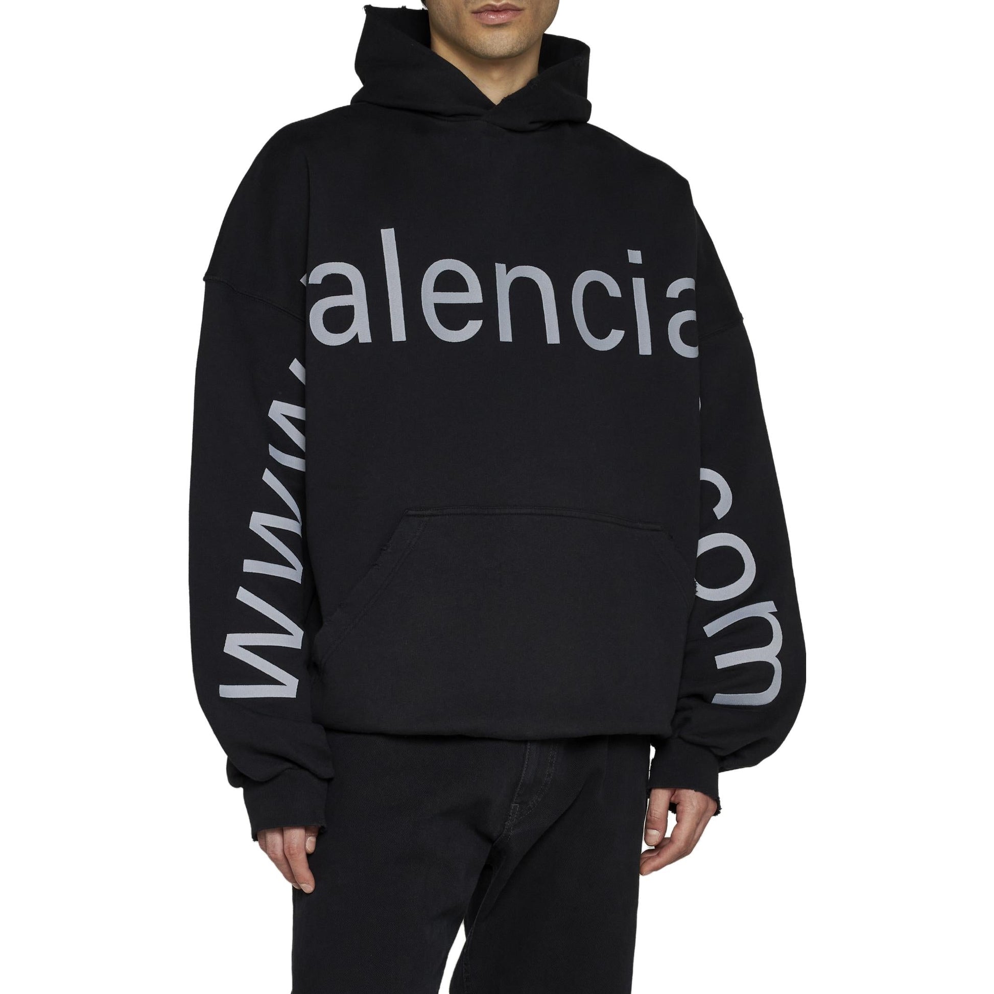 Balenciaga Bal.Com Popover Hoodie 'Black' 739024TOVN98151