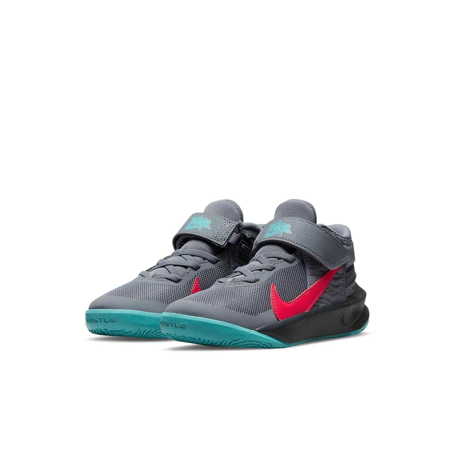 (PS) Nike Team Hustle D10 FlyEase 'Grey Teal Siren Red' DD7302-008