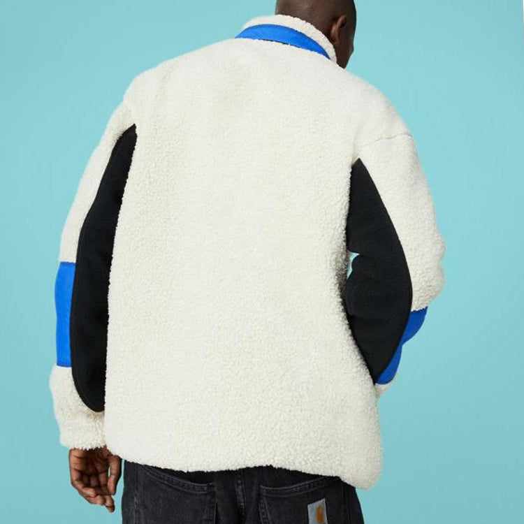 Converse Sherpa Jacket Polar Fleece Stay Warm Colorblock Casual Stand Collar 10018039-101