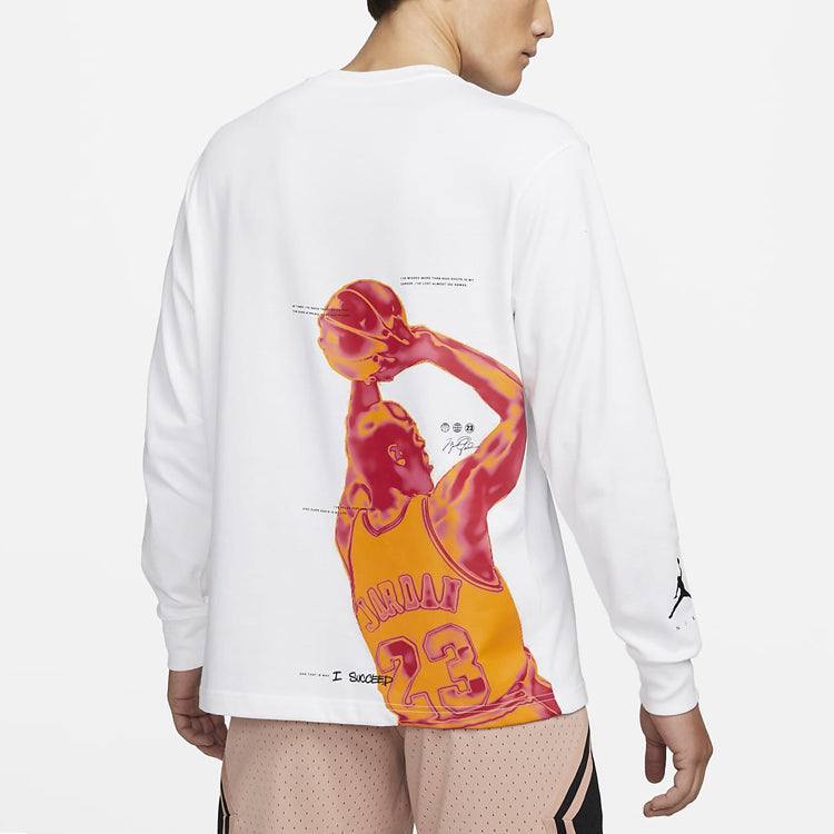 Men's Air Jordan Casual Sports Breathable Long Sleeves White T-Shirt DH8807-100