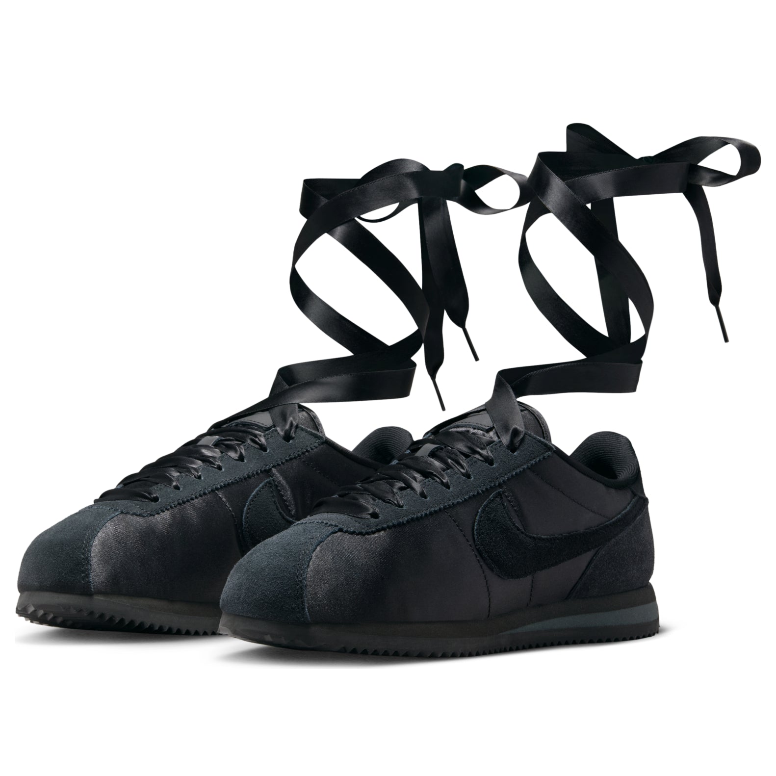 (WMNS) Nike Cortez Textile Satin 'Triple Black' FV5420-002