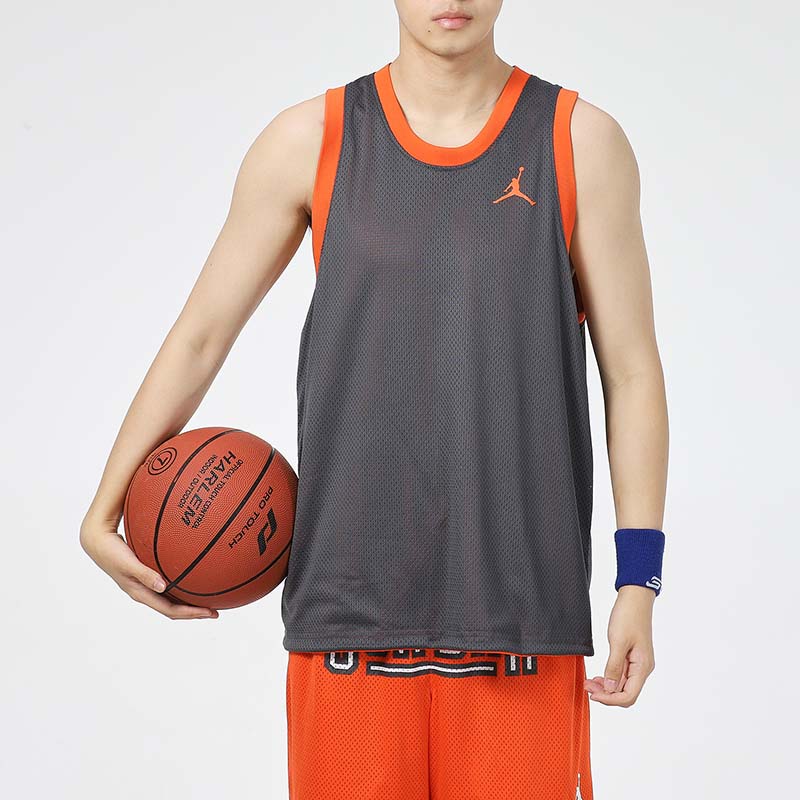 Air Jordan Sport Dna Logo Printing Reversible Breathable Basketball Sports Vest Orange DA7235-803