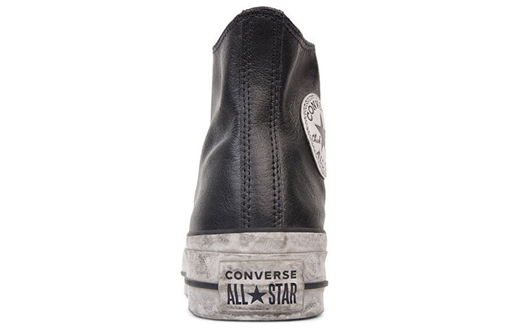 (WMNS) Converse Chuck Taylor All Star Leather Smoke Platform High Top Retro Black 562908C