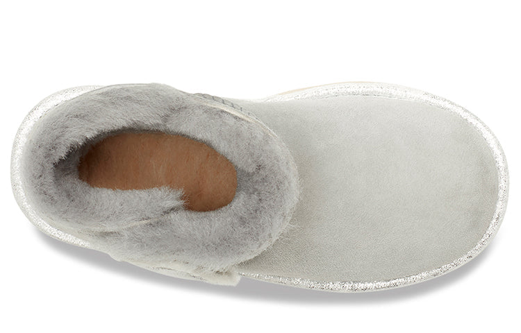 UGG Mini Bailey Button II Star (Big Kids) Grey/Purple 1107969K-GVT
