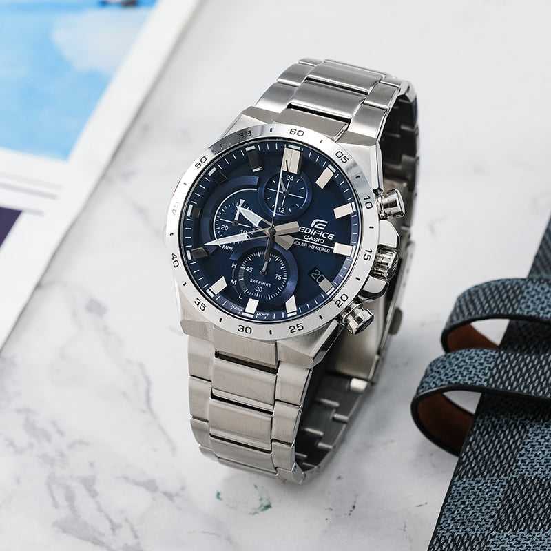 Casio Edifice Classic Solar Powered Analog Watch 'Blue Sapphire Crystal' EFB-690SBD-2AVUPR