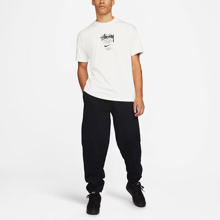 Nike x Stussy Crossover Logo Round Neck Pullover Sweatshirt 'White' DD3342-121