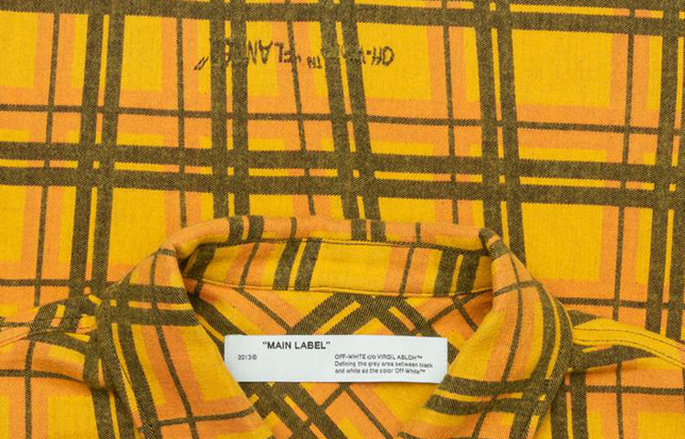 Men's Off-White Plaid Yellow Shirt OMGA098S20H480206000