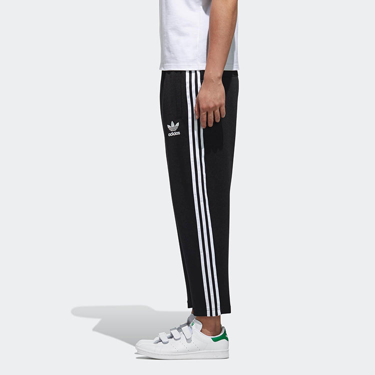 adidas originals Classic Stripe Loose Straight Cozy Casual Sports Pants Black DN8039