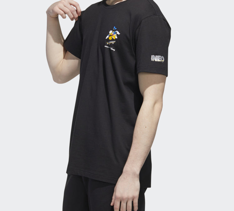 adidas neo Sports Round Neck Short Sleeve Black GJ5645