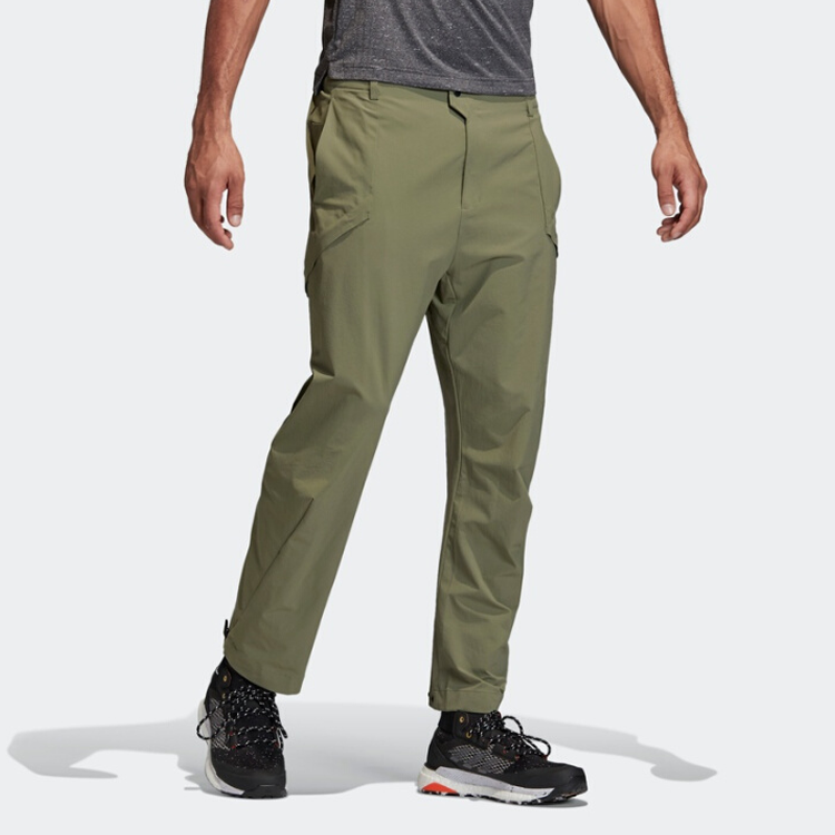 adidas Hike Pants Outdoor Athleisure Casual Sports Cone Long Pants Green FK8900